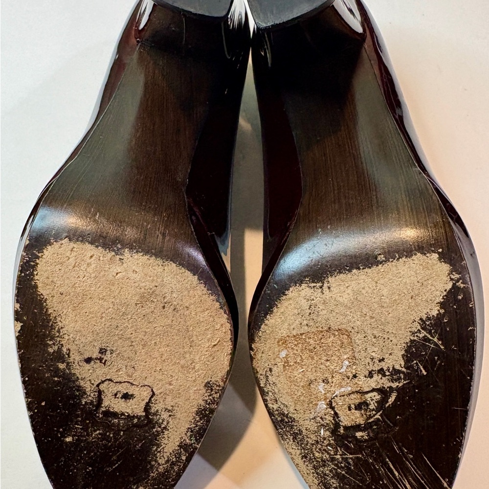 Stuart Weitzman Burgundy Patent Leather Platform Pumps - Picture 10 of 11